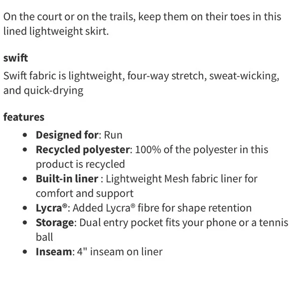 Lululemon Court Rival High Rise Skirt Tall Black 4 Pockets - Picture 16 of 16